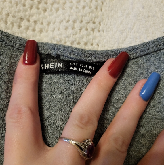 SHEIN PEPLUM WAFFLE KNIT TANK TOP - Picture 4 of 6